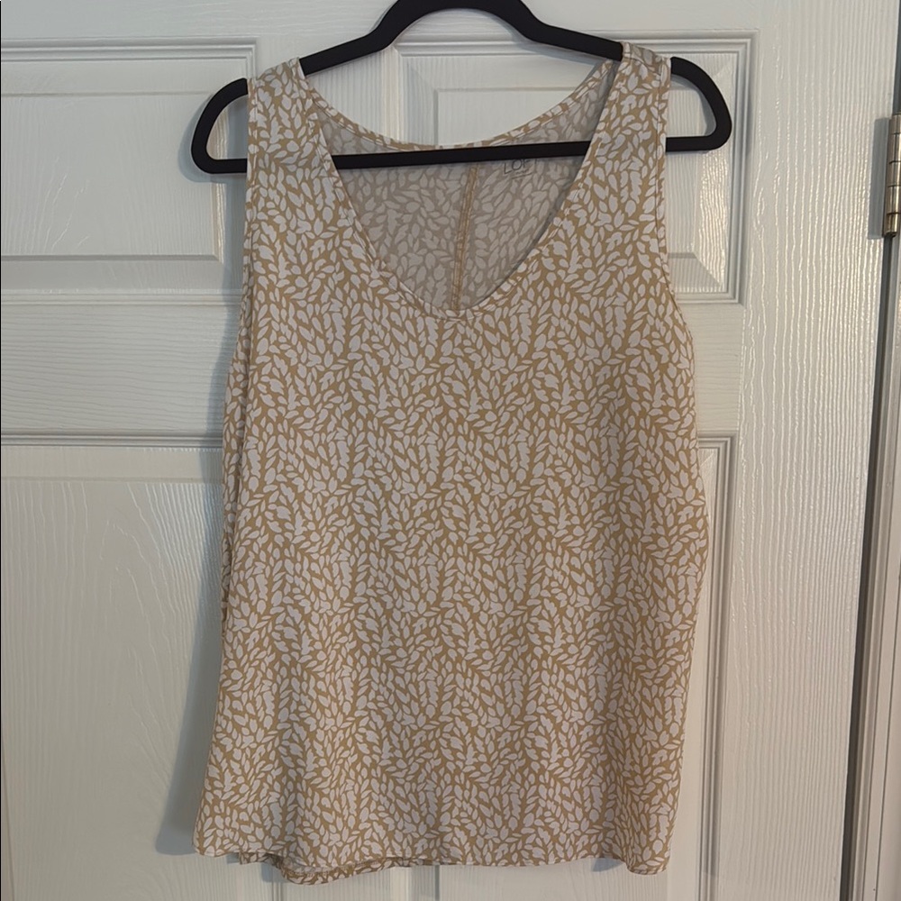 Loft outletSleeveless Top - Cream and Tan large